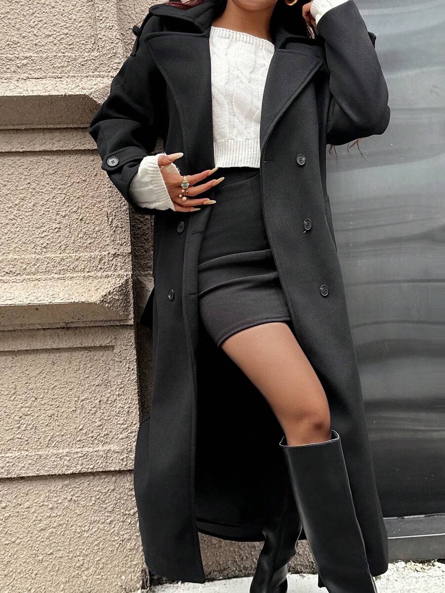 Seelio Nouveau manteau coupe-vent à double boutonnage classique - Floorah