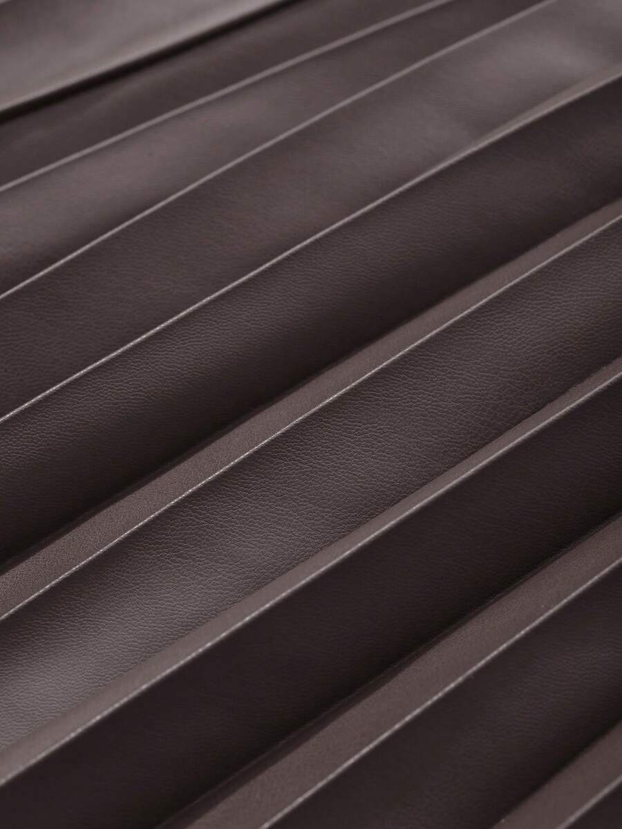 Jupe plissée en cuir PU de couleur unie - Floorah