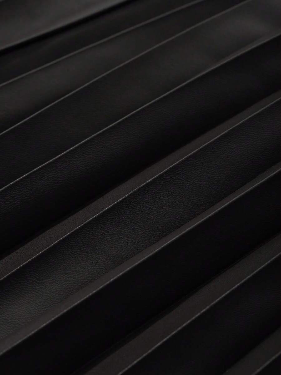 Jupe plissée en cuir PU de couleur unie - Floorah