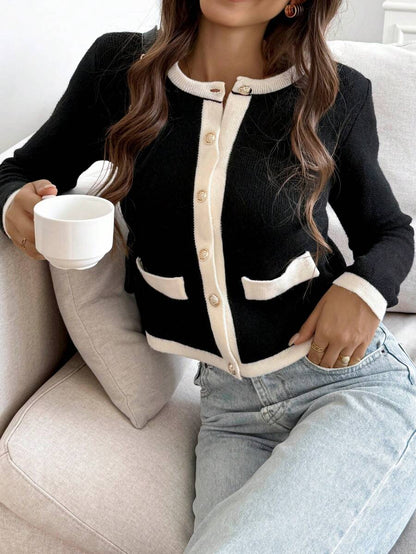 Pull tricoté à col rond, manches longues - Floorah