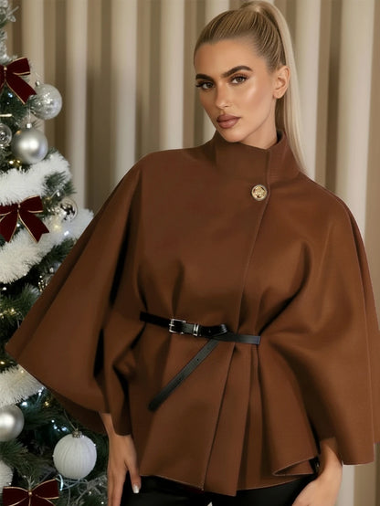 Un manteau court élégant et à la mode de couleur unie - Floorah