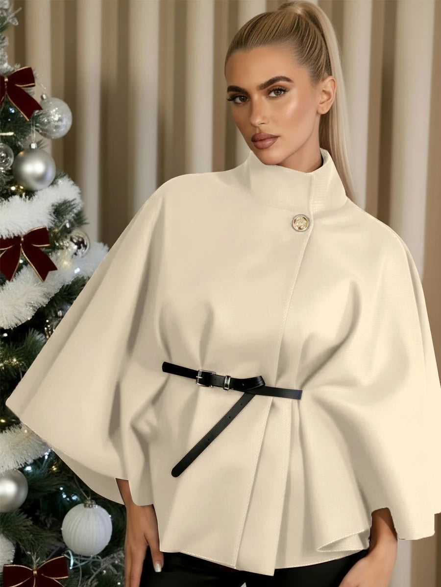 Un manteau court élégant et à la mode de couleur unie - Floorah