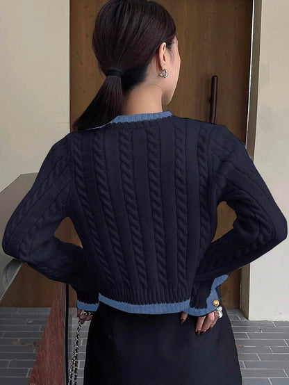 Pull tricoté élégant avec bordure contrastée - Floorah