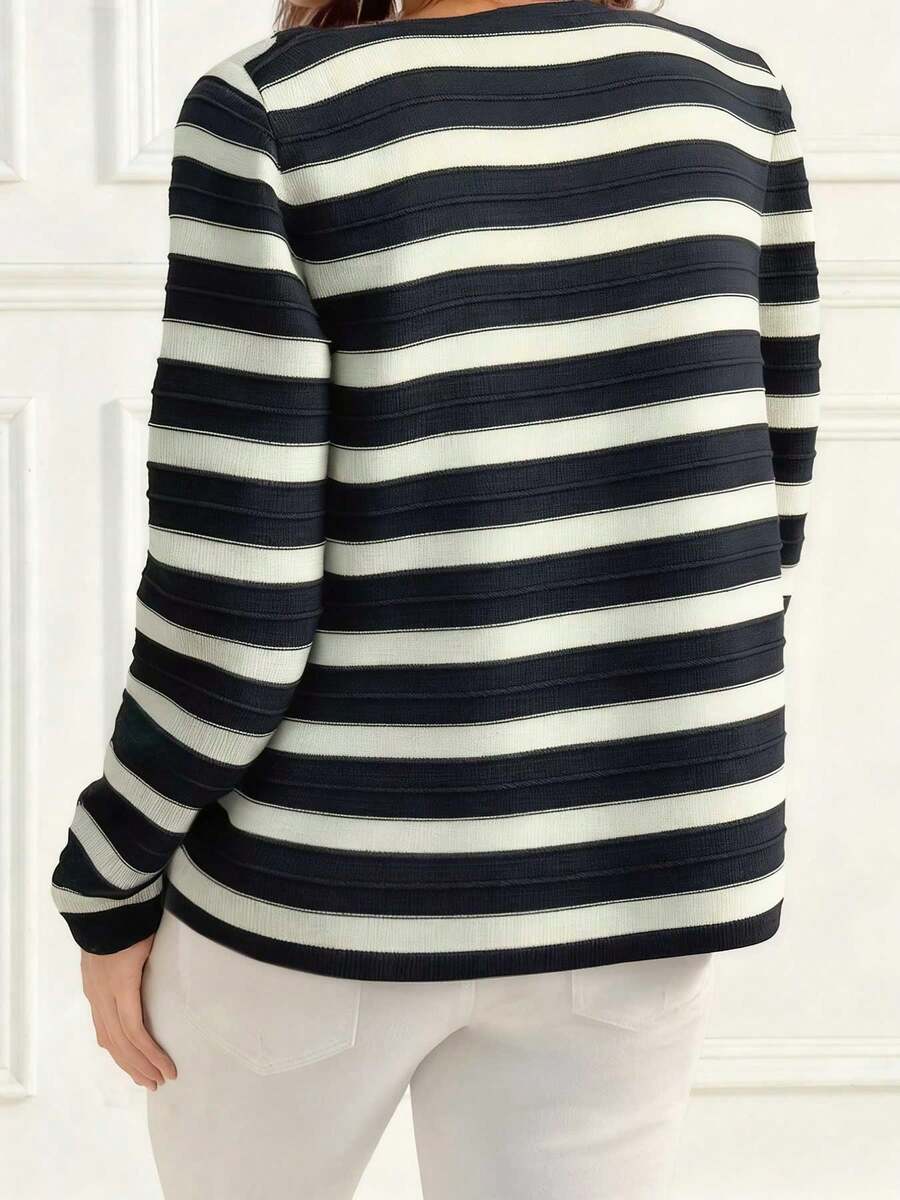 Nouveau arrivage Cardigan tricoté élégant à col rond - Floorah