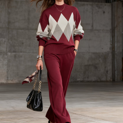 Ensemble deux pièces élégant – Pull et pantalon