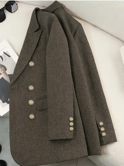 Blazer vintage à motif pied-de-poule