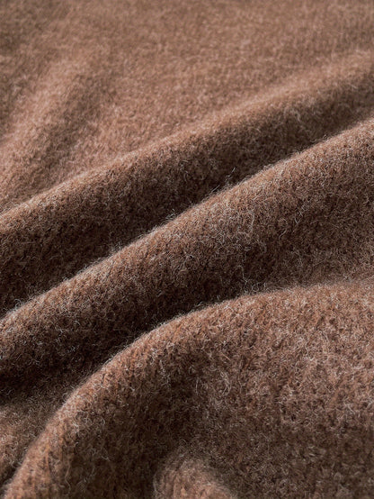 Pull cosy motif ourson marron – Col rond, manches longues