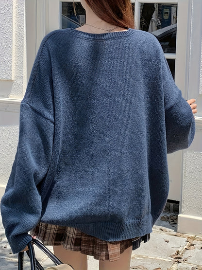 Pull-over élégant à motif Ours  avec nœud