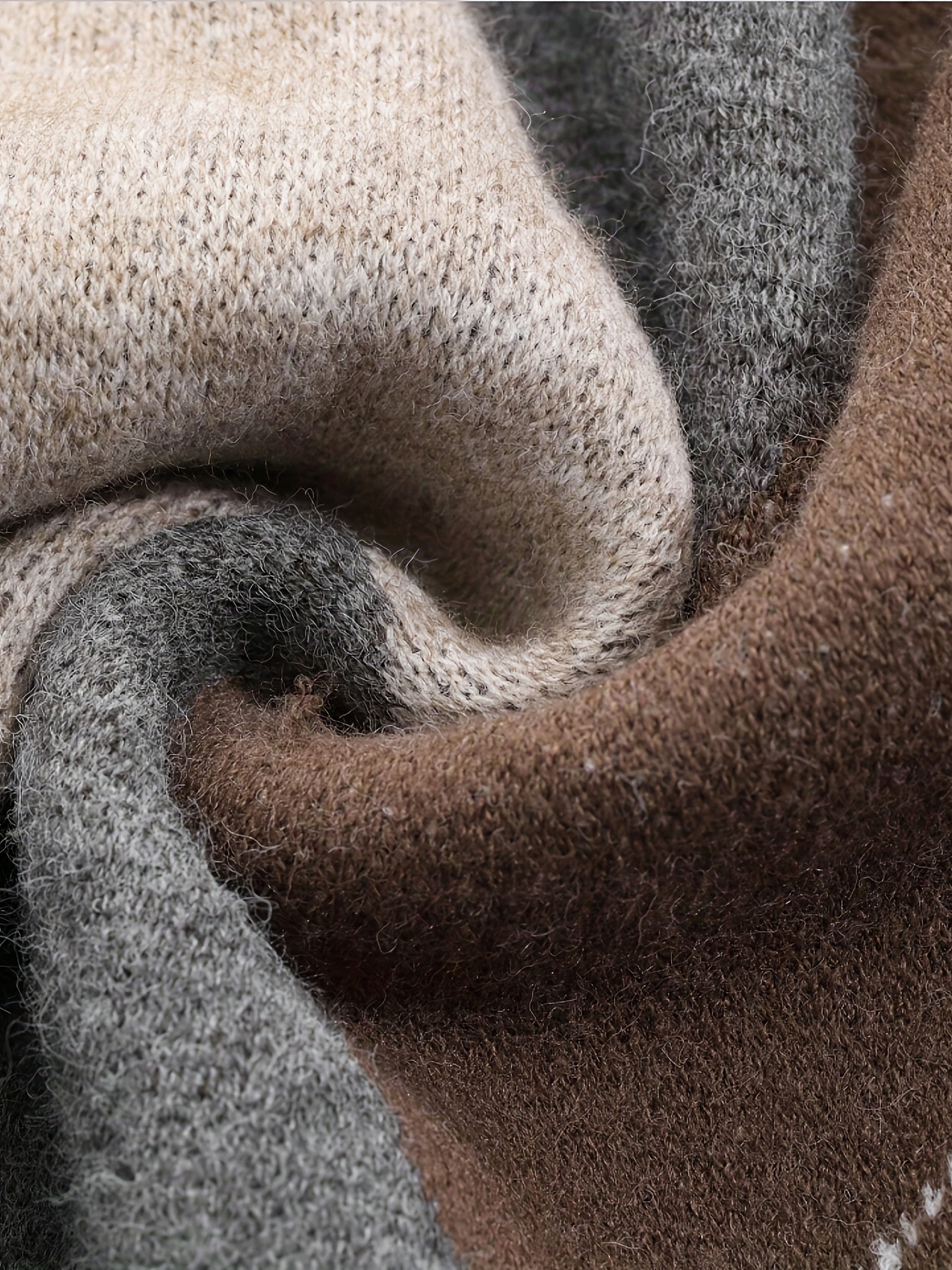 Pull ample à carreaux – Manches longues, col rond