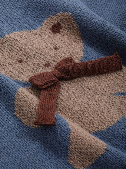 Pull-over élégant à motif Ours  avec nœud