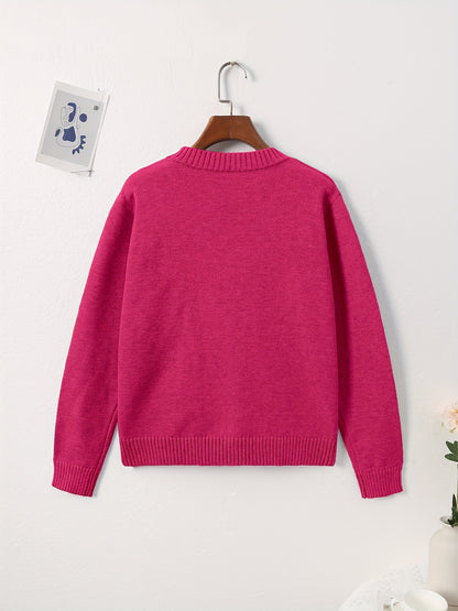 Pull-over chic à motif ourson – Élégant et doux