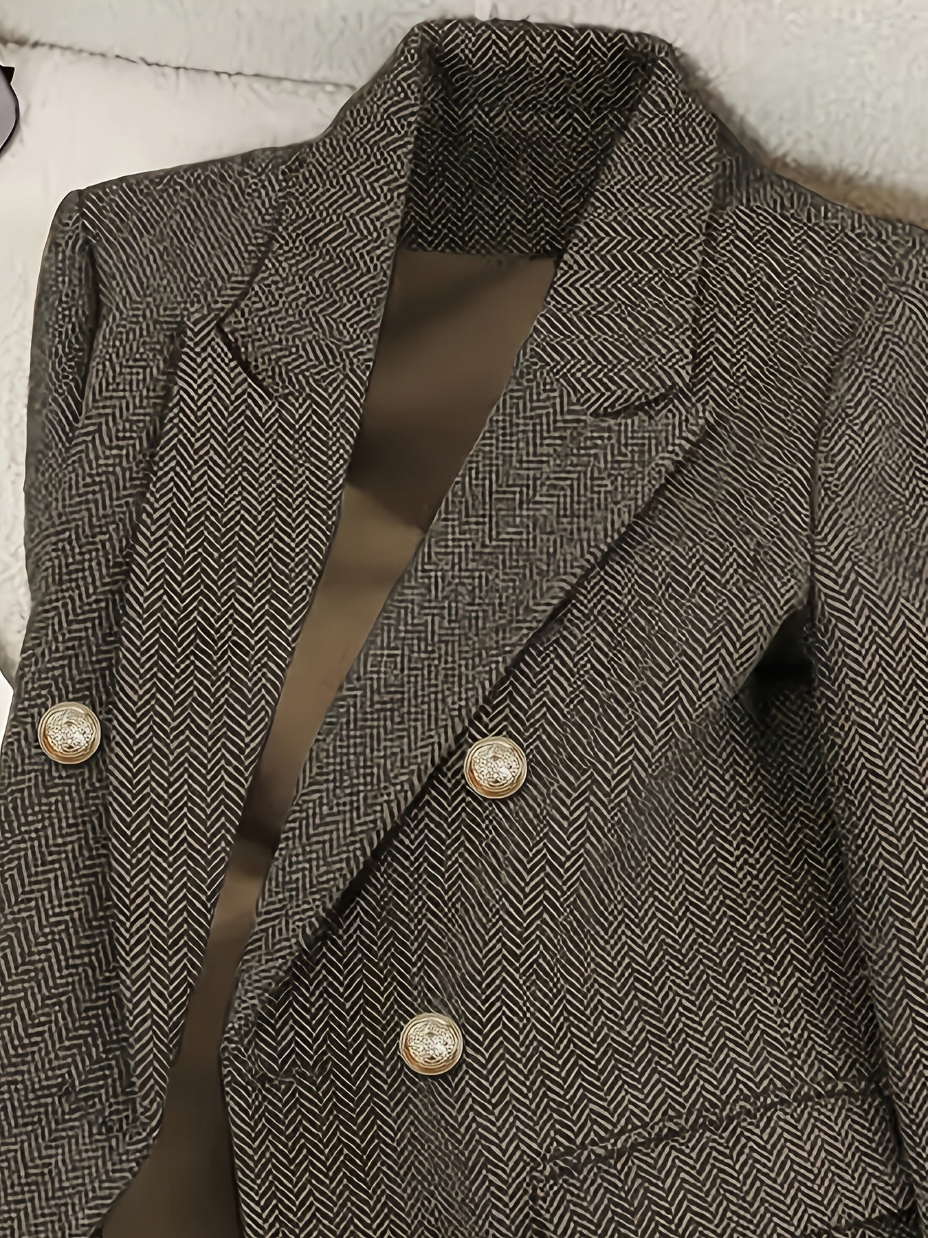 Blazer vintage à motif pied-de-poule