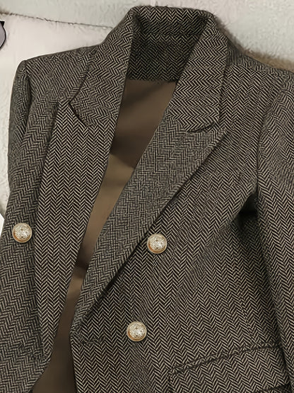 Blazer vintage à motif pied-de-poule