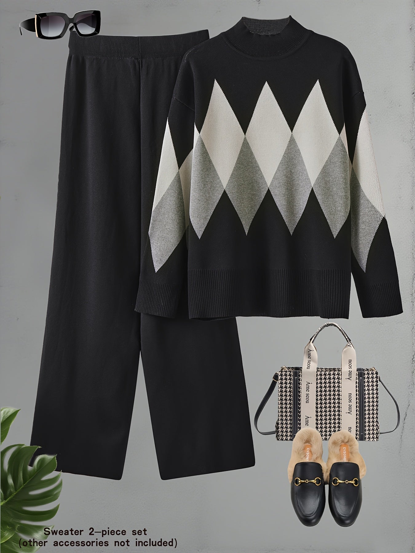 Ensemble deux pièces élégant – Pull et pantalon
