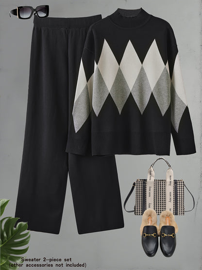 Ensemble deux pièces élégant – Pull et pantalon