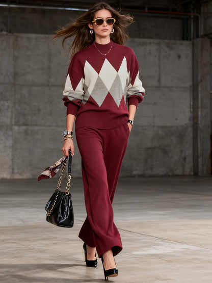 Ensemble deux pièces élégant – Pull et pantalon
