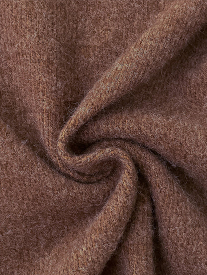 Pull cosy motif ourson marron – Col rond, manches longues