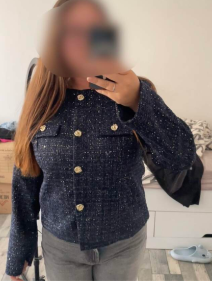 Cardigan torsadée élégante avec ceinture et boutons métalliques - Floorah