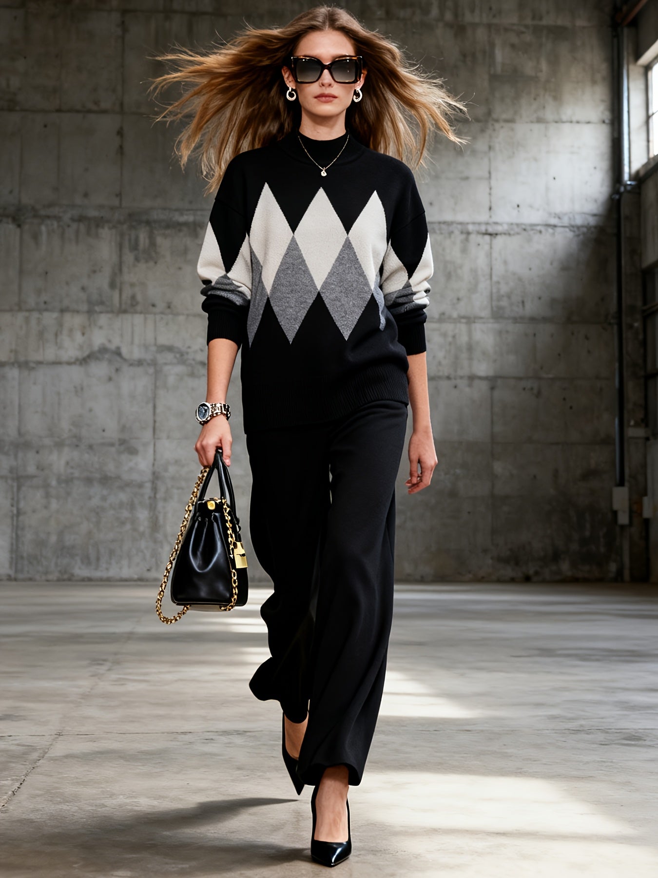 Ensemble deux pièces élégant – Pull et pantalon