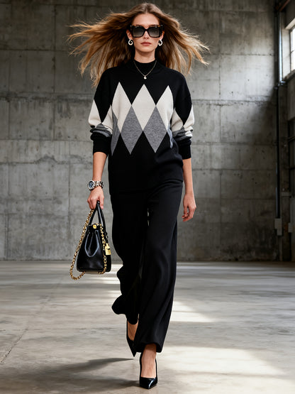 Ensemble deux pièces élégant – Pull et pantalon