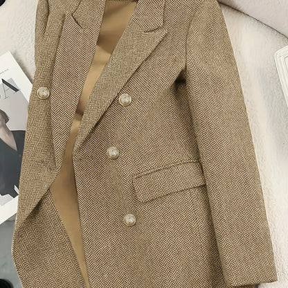 Blazer vintage à motif pied-de-poule
