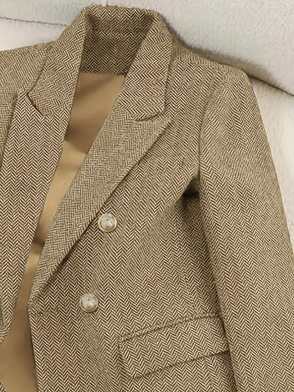 Blazer vintage à motif pied-de-poule