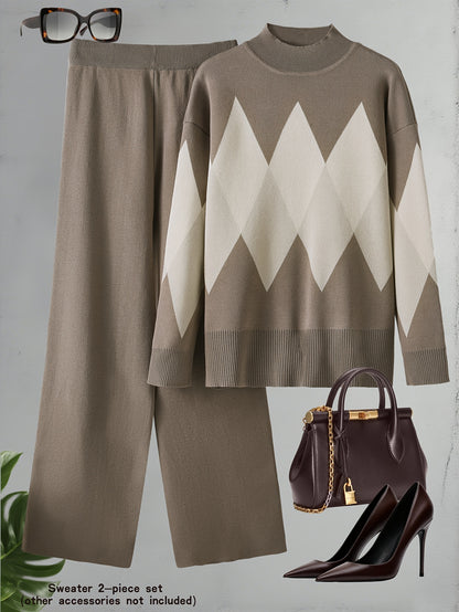 Ensemble deux pièces élégant – Pull et pantalon