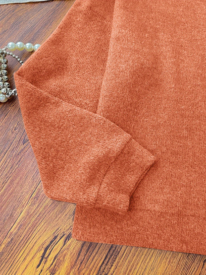 Pull cosy motif ourson marron – Col rond, manches longues